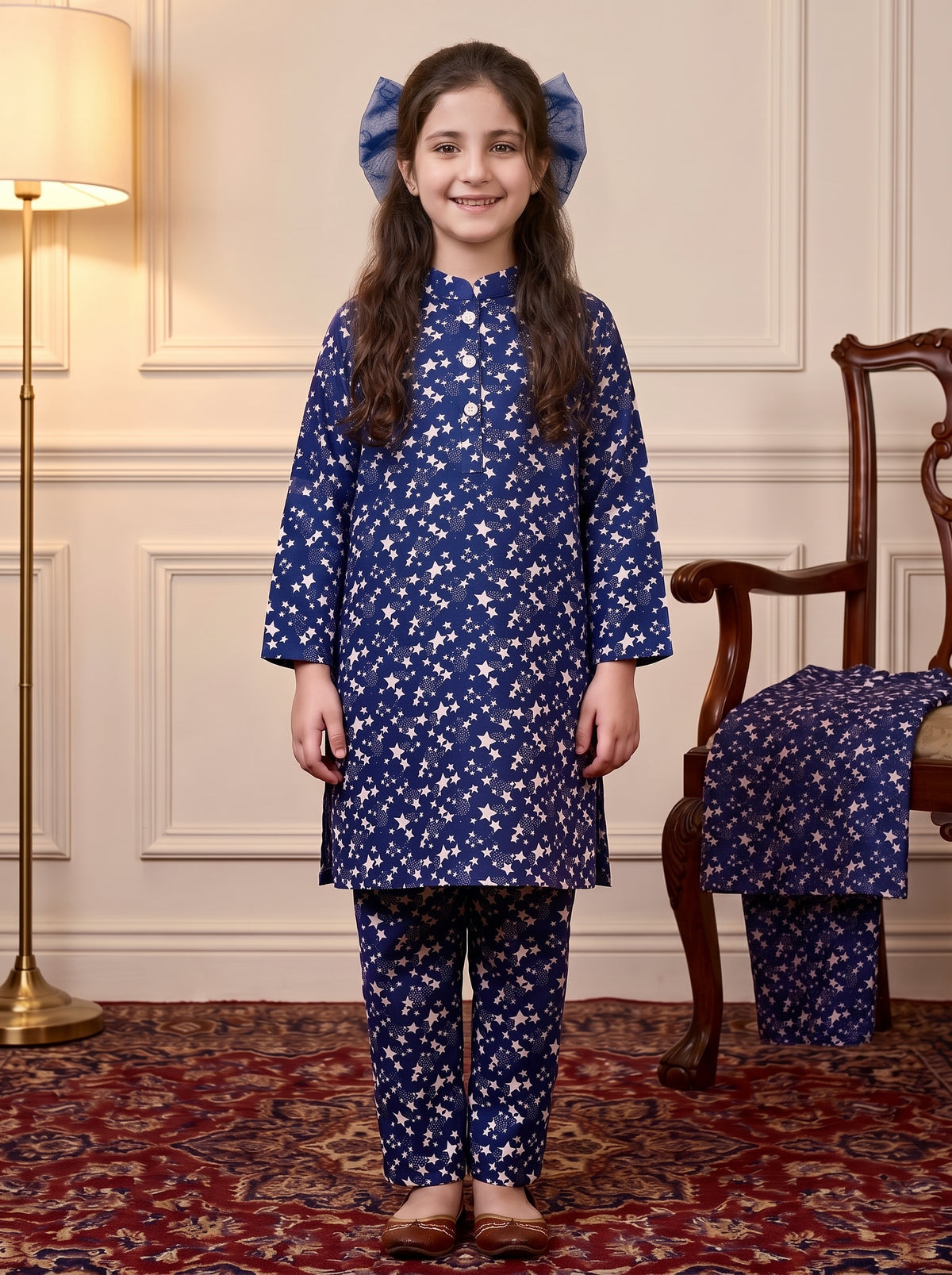 Blue Stars Winter Cotton Co-ord Set