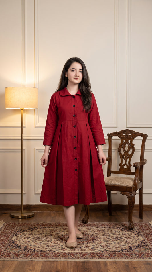 Red Jeans Frock Z026